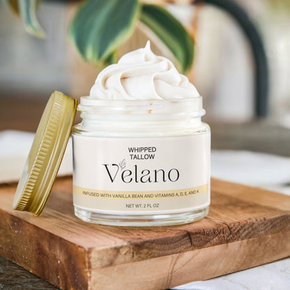 Velano's Whipped Grass-Fed Tallow Balm with Vanilla Bean