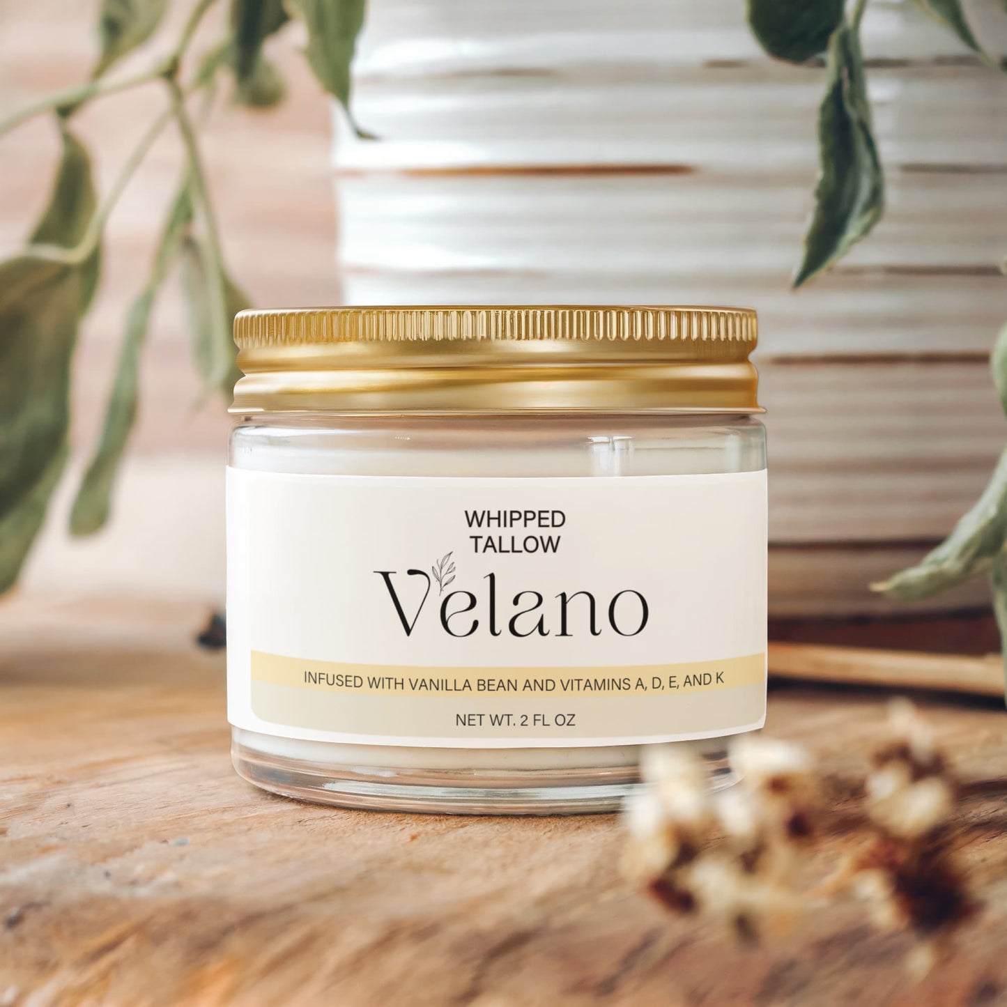 Velano's Whipped Grass-Fed Tallow Balm with Vanilla Bean